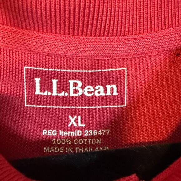L.L Bean Shirt Mens XL Red Polo Shirt Long Sleeve Stretch Collare Casual - Picture 7 of 9